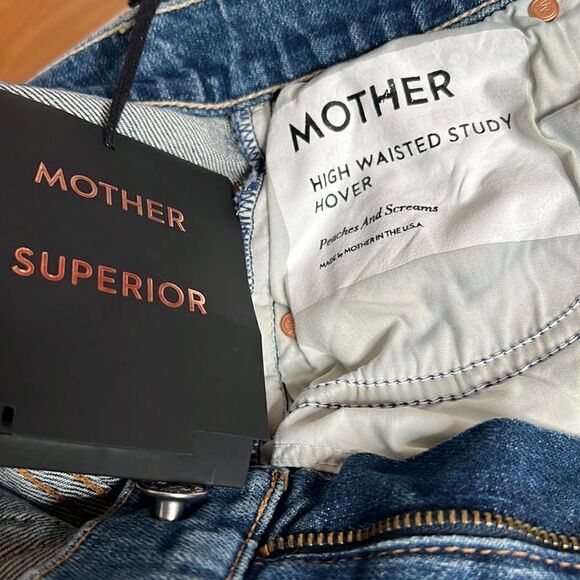 MOTHER
Study Hover High Rise Straight Leg Jeans in Peaches and Scream - Picture 7 of 8